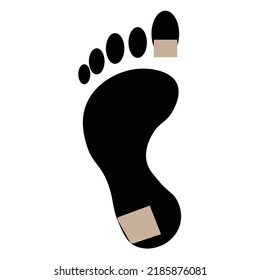 Anti-corn patch on left leg icon