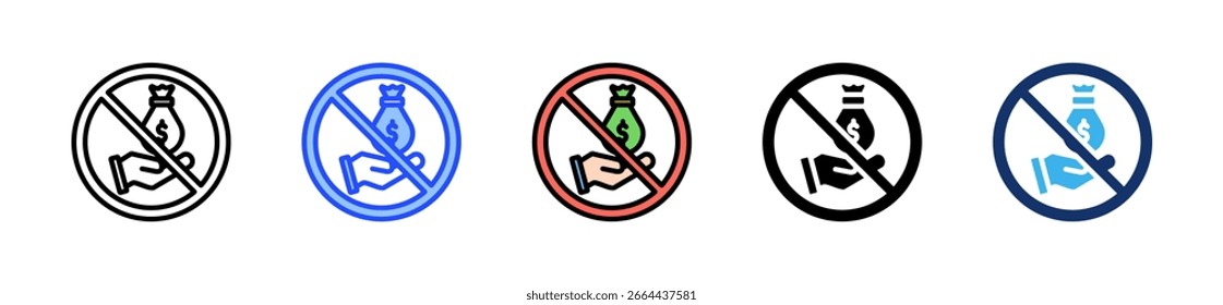 Coleção De Ícones Anti-Corrupção Com Vários Estilos