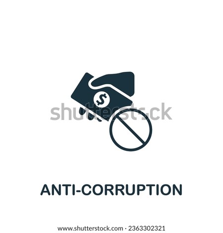 Anti-corruption icon. Monochrome simple sign from social causes and activism collection. Anti-corruption icon for logo, templates, web design and infographics.