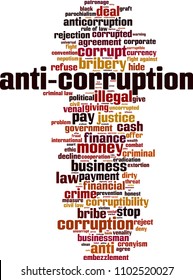 Anti-corruption word cloud concept. Vector illustration