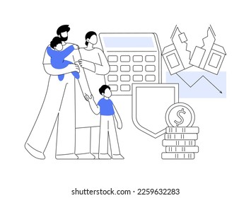 Anti-crisis family budget abstract concept vector illustration. Anti-crisis management, financial health, family economic decisions, low income, household budget saving measures abstract metaphor.