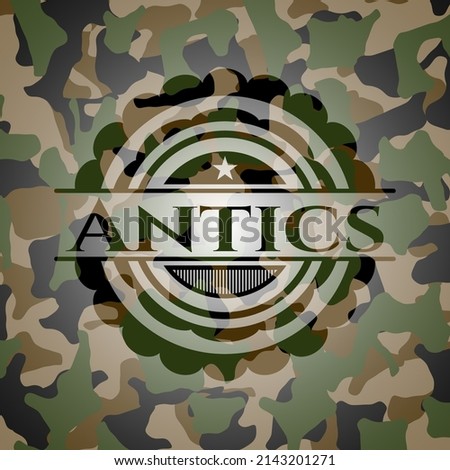 Antics camo emblem. Vector Illustration. Detailed. 