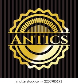 Antics golden emblem or badge. Vector Illustration. Detailed. 