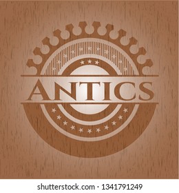 Antics retro wood emblem