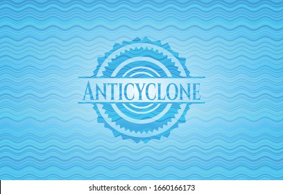 Anticyclone hellblaue Wasserwelle - symbolischer Hintergrund. Vektorillustration Illustration. Detaillierte Angaben.
