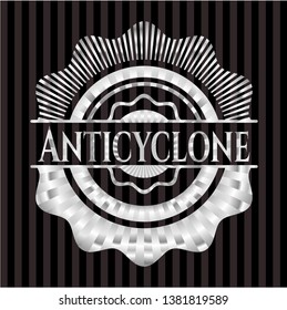 Anticyclone silver shiny badge. Vector Illustration. Mosaic.