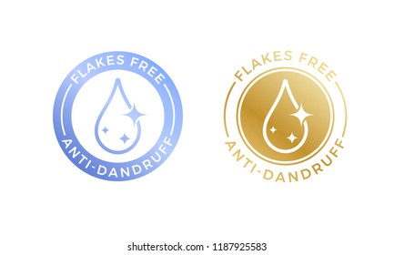 Anti-dandruff Flakes Free Logo Icon For Shampoo. Vector Hair Oil Dandruff Design.