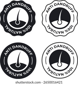 Anti-dandruff flakes free logo icon for shampoo. Vector hair oil dandruff design.