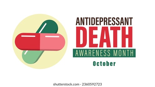 Antidepressiv Tod Bewusstsein Monat Kampagne Banner. Jedes Jahr im Oktober.