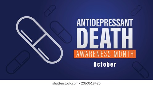 Antidepressiv Tod Bewusstsein Monat Kampagne Banner. Jedes Jahr im Oktober.