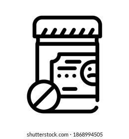 antidepressant drugs package line icon vector. antidepressant drugs package sign. isolated contour symbol black illustration