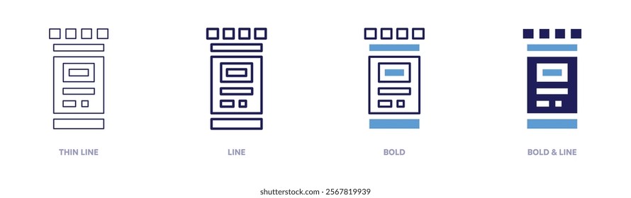 Antidepressant icon in 4 different styles. Thin Line, Line, Bold, and Bold Line. Duotone style. Editable stroke.