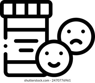 antidepressant icon. Thin Linear Style Design Isolated On White Background