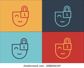 Antidepressant Lock Logo Template, Simple Flat Icon Of health,pills,antidepressants