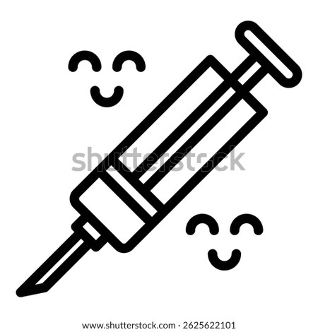 Antidepressant syringe icon. Outline Antidepressant syringe vector icon for web design isolated on white background