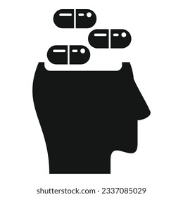 Antidepressant use icon simple vector. Drug pill. Treatment cure