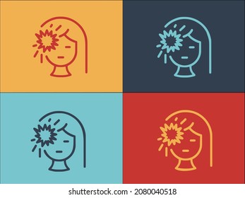 Antidepressant Woman Logo Template, Simple Flat Icon Of woman,health,female
