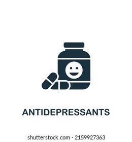 Antidepressants icon. Monochrome simple Psychology icon for templates, web design and infographics