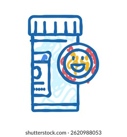 antidepressivos medicamentos farmácia ícone doodle esboço vetor. antidepressivos medicamentos farmácia sinal. símbolo isolado ilustração