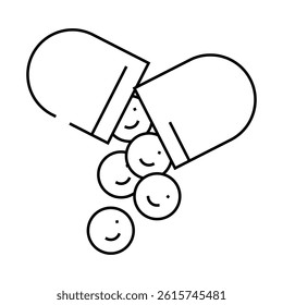 antidepressants medicines pharmacy line icon vector. antidepressants medicines pharmacy sign. isolated contour symbol black illustration