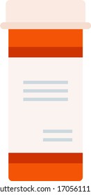 Antidepressants orange jar vector icon flat
