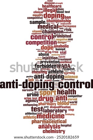 Anti-doping control word cloud concept. Collage made of words about anti-doping control. Vector illustration 