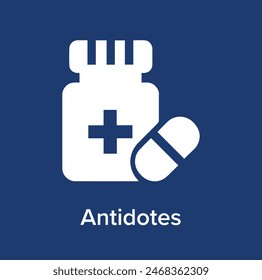 Antidotes Icon Blue and white