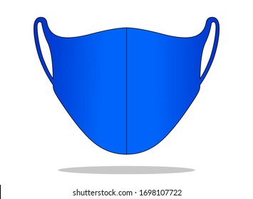 Anti-Dust Blue Face Mask Fabric Vector For Running