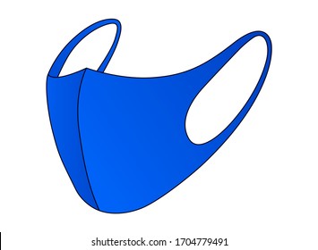 Anti-Dust Blue Face Mask Fabric Vector For Running