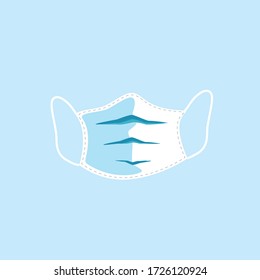 Anti-Dust Blue Face Mask Fabric Vector For Health
