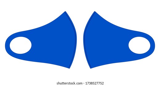 
Anti-Dust Blue Face Mask Fabric With Side Views Vector