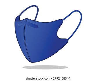 Anti-Dust Blue Face Mask Fabric Vector