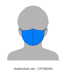 Anti-Dust Blue Mask Face Fabric Vector For Children