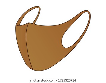 Anti-Dust Brown Face Mask Fabric Vector For Running