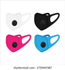 Anti-Dust color Face Mask filter vector for running