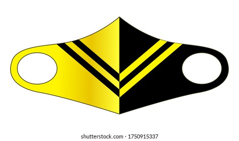 Anti-Dust Face Mask Fabric Design With Alternate Yellow/Black Colors Vector