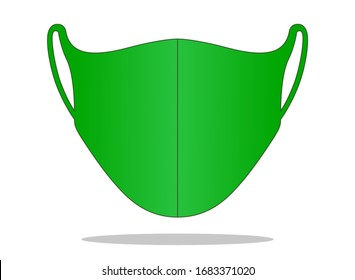 Anti-Dust Green Face Mask Fabric Vector For Running