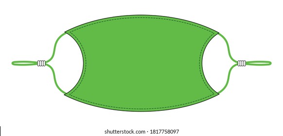 Anti-Dust Green Face Mask Fabric With Stopper Vector