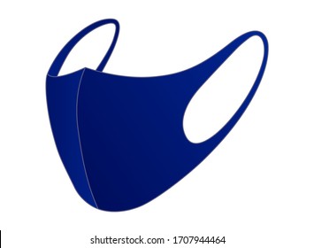 Anti-Dust Navy Face Mask Fabric Vector For Running