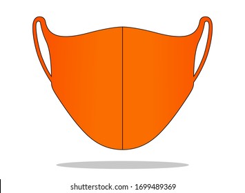 
Anti-Dust Orange Face Mask Fabric Vector For Template