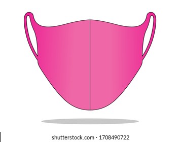 Anti-Dust Pink Face Mask Fabric Vector For Running