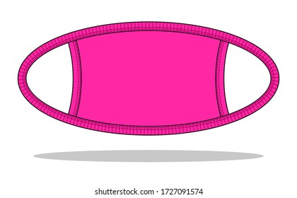 Anti-Dust Pink Face Mask Fabric Vector For Template.