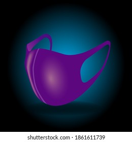 Anti-Dust Purple Face Mask Vector For Protect Covid19