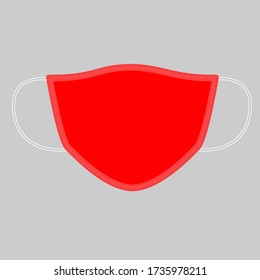 Anti-Dust Red Face Mask Fabric Vector For Running