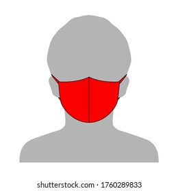 Anti-Staub-Rot-Maske Gesichtsmaske-Vektorgrafik für Kinder