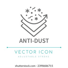 Icono de línea del vector textil antioxidante