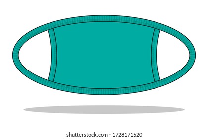 Anti-Dust Turquoise Face Mask Fabric Vector For Template.