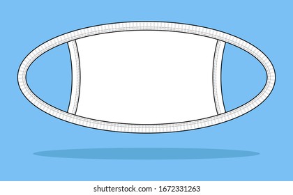 Anti-Dust White Face Mask Fabric Vector For Template.