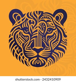 Antient Tiger Animal Pattern Art