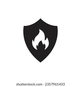 Antifire symbol, shield with wings vector icon